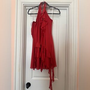 Princess Polly Red Halter Mini Dress